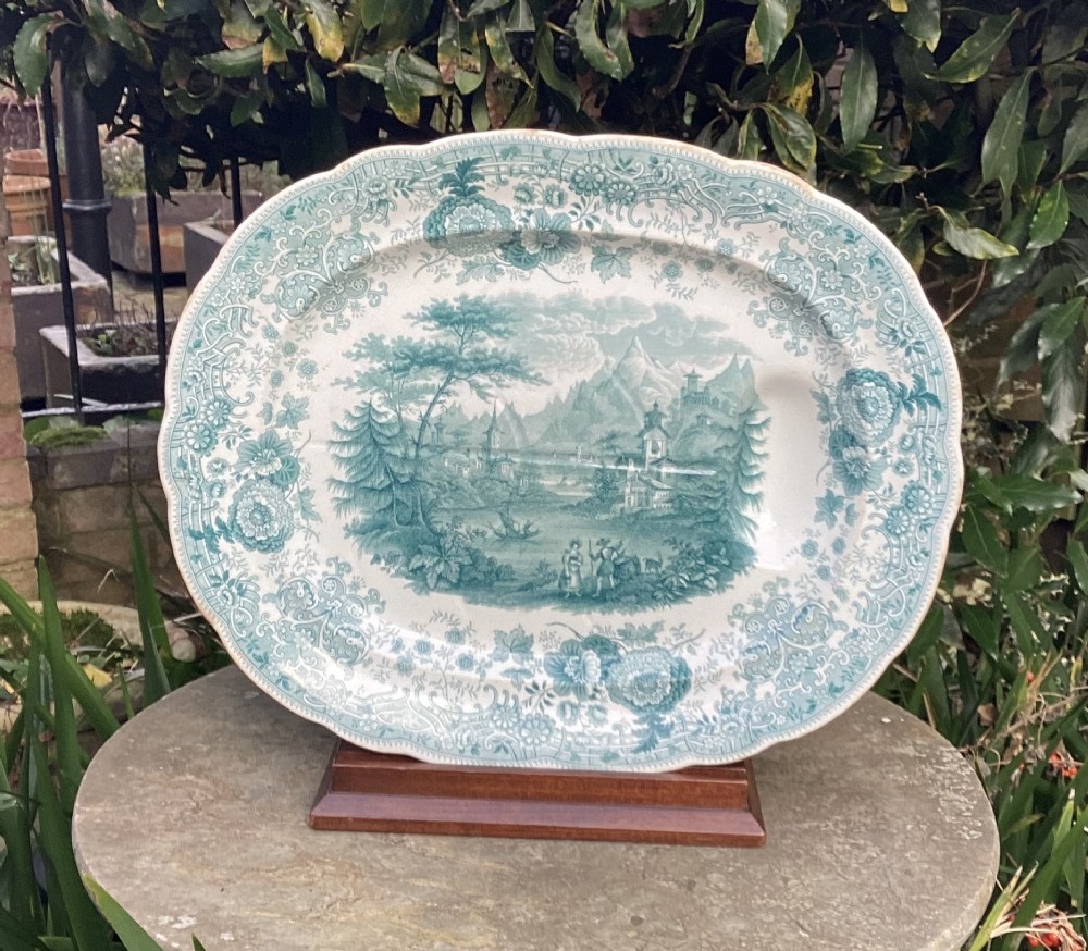 RIDGWAY TYROLEAN WELL AND TREE SERVING PLATE c1840