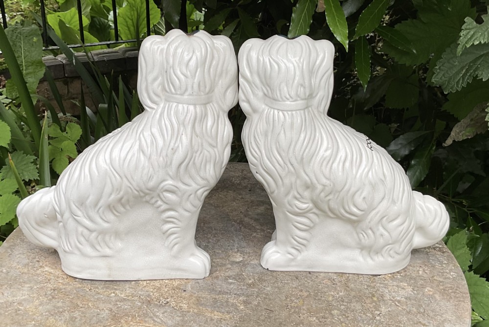 PAIR OF LARGE VICTORIAN STAFFORDSHIRE DOGS c1860 View IV