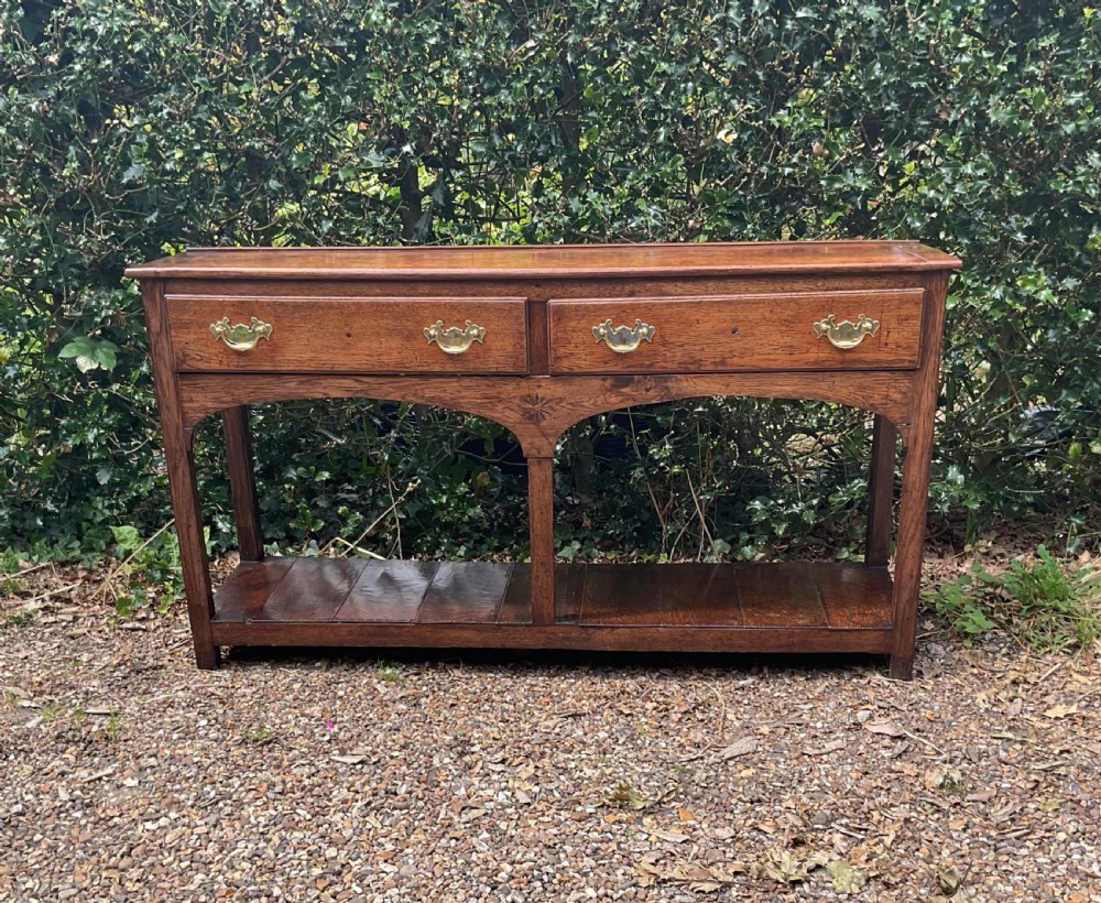 SMALL COUNTRY OAK DRESSER BASE SERVER c1830