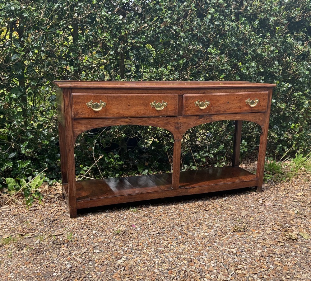 SMALL COUNTRY OAK DRESSER BASE SERVER c1830 View IV