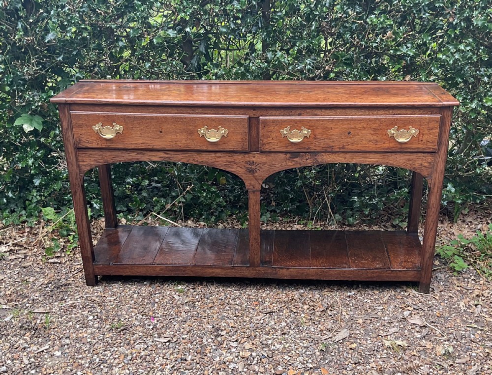 SMALL COUNTRY OAK DRESSER BASE SERVER c1830 View VIII