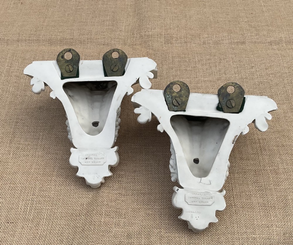 PAIR OF COPELAND PARIAN CHERUB WALL BRACKETS c1870 View IV