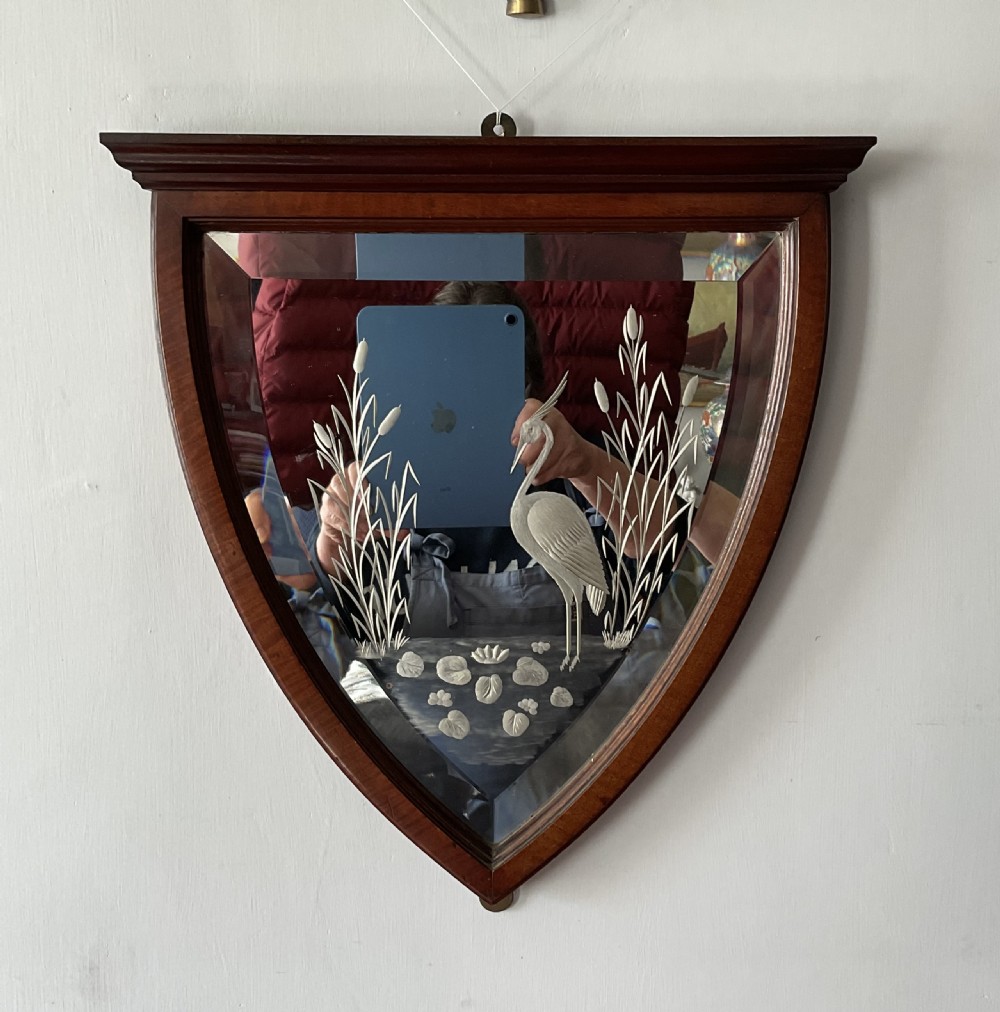 AESTHETIC MOVEMENT WADING HERON WALL MIRROR