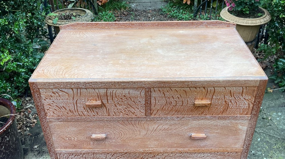 HEALS LIMED OAK CHEST OF DRAWERS c1925 View V
