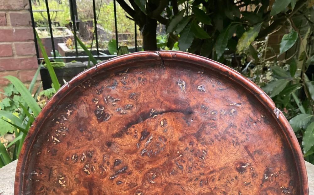 Rare Small Georgian Burr Oak Tray / Waiter, circa 1800 View II