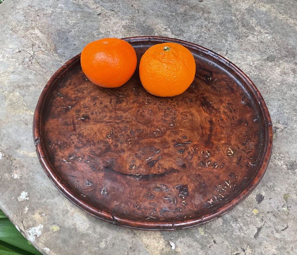 Rare Small Georgian Burr Oak Tray / Waiter, circa 1800 View V