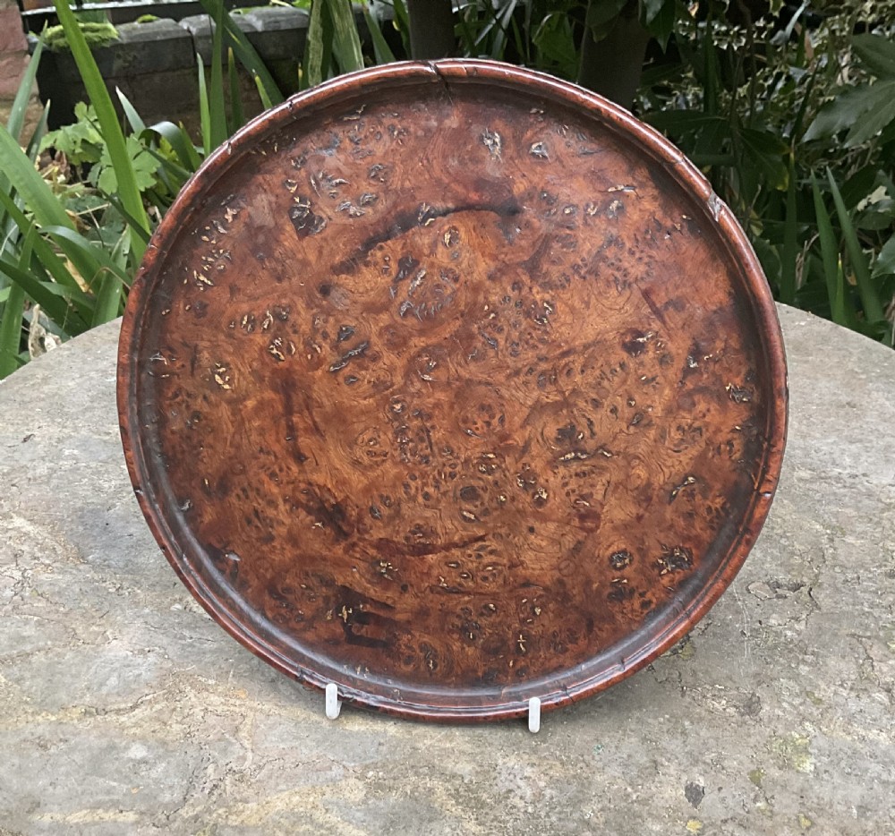 Rare Small Georgian Burr Oak Tray / Waiter, circa 1800 View VI