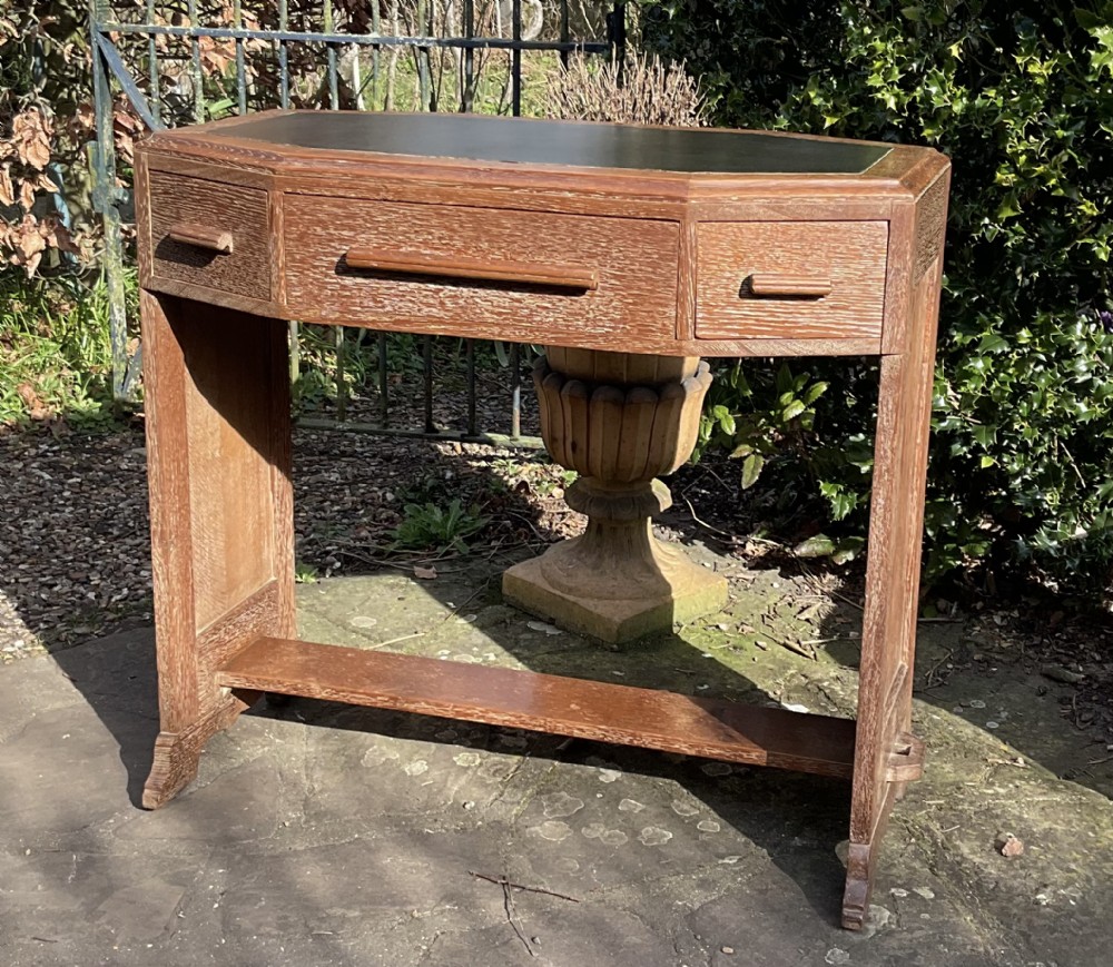 HEALS LIMED OAK WRITING TABLE or DESK c1930