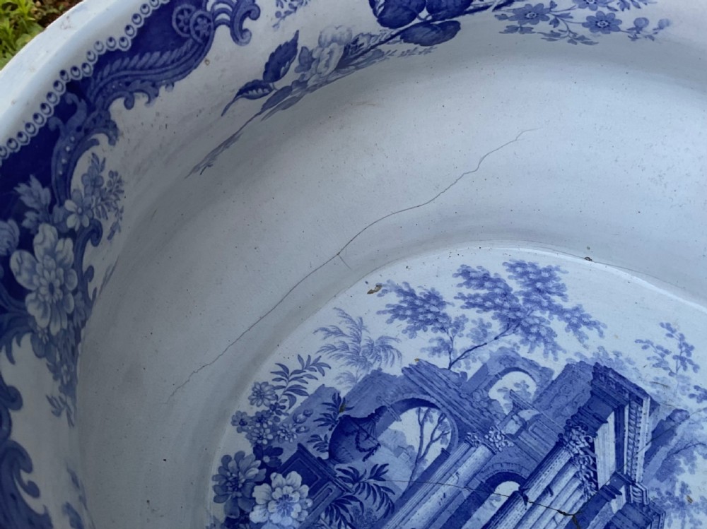 GEORGIAN ROGERS BLUE & WHITE ‘ATHENS’ FOOT BATH c1830 View V
