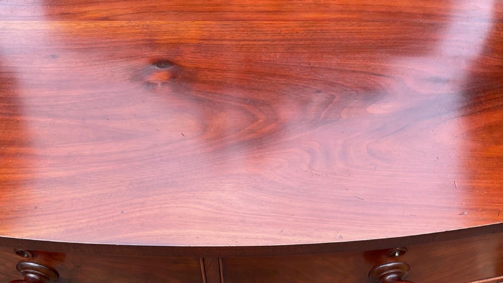 19th C MAHOGANY BOW FRONT CHEST OF DRAWERS  View VIII