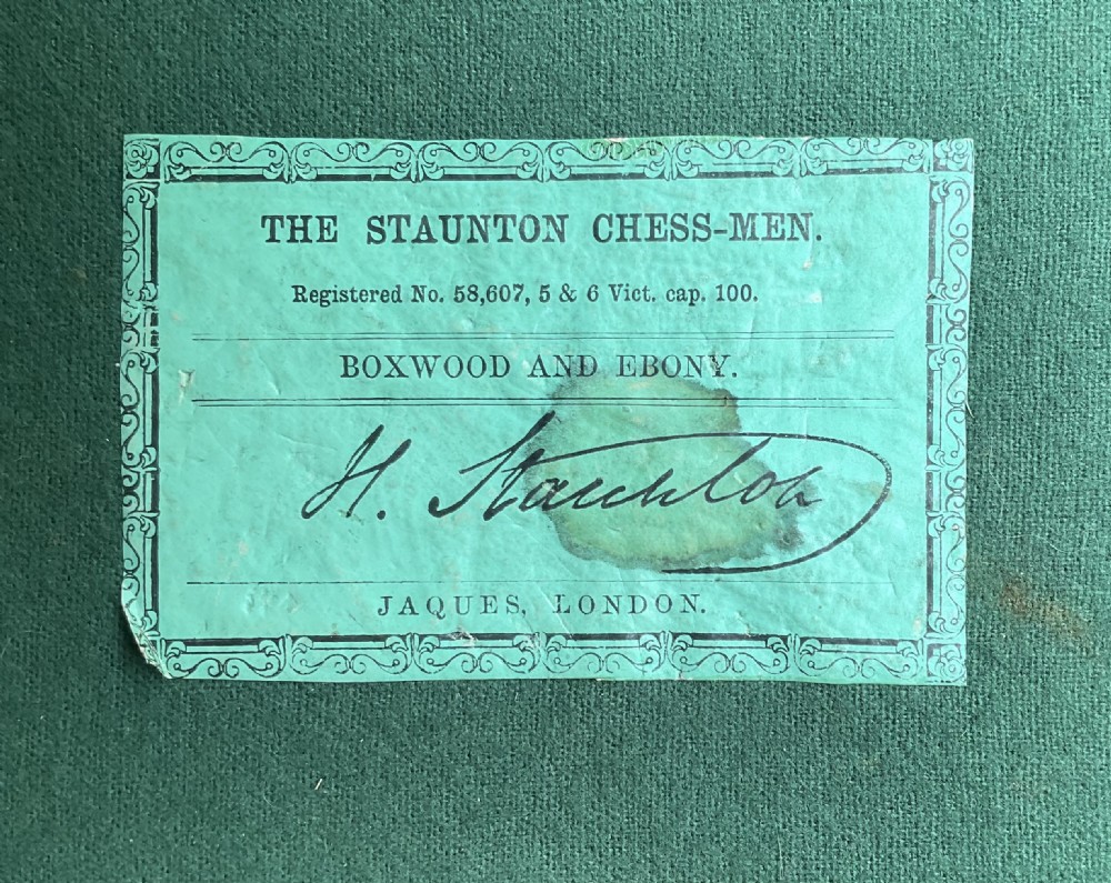 VICTORIAN JAQUES STAUNTON WEIGHTED BOXED CHESS SET View XXII