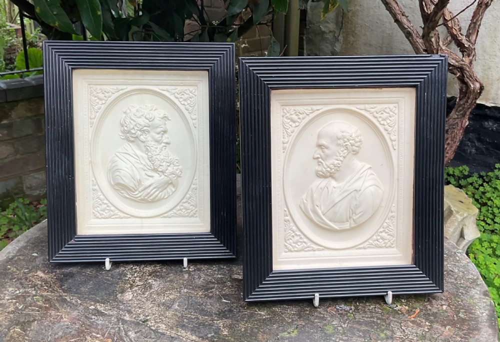 PAIR 19thC CLASSICAL PLASTER PLAQUES