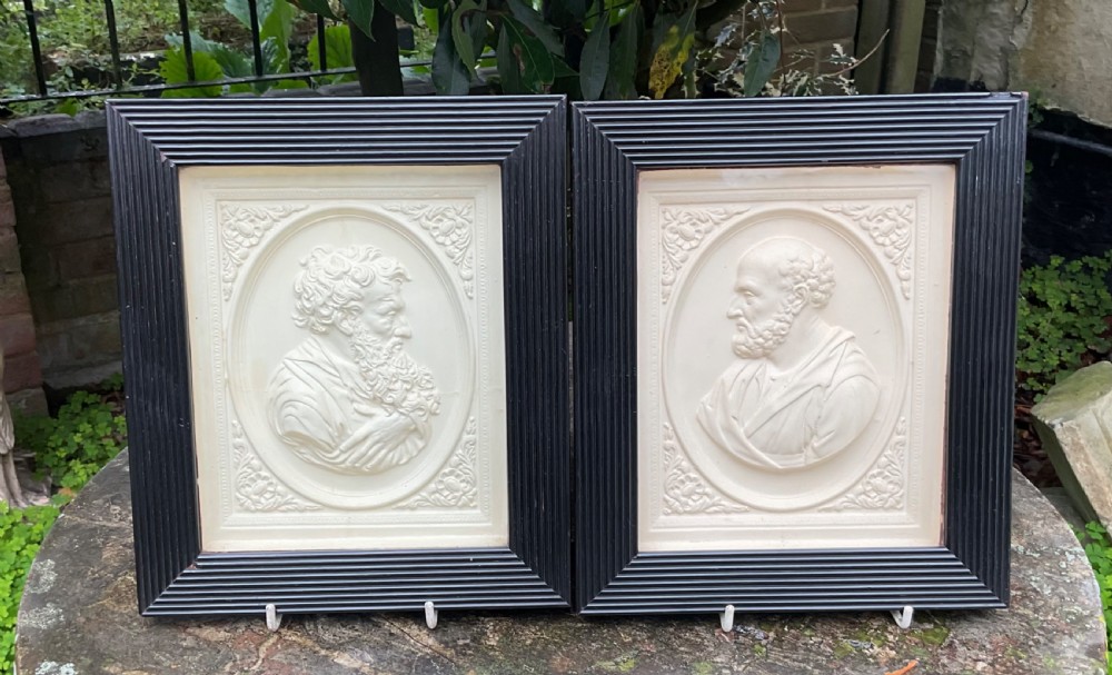PAIR 19thC CLASSICAL PLASTER PLAQUES View VII