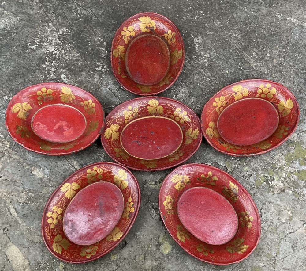 SIX REGENCY TOLEWARE GAMING COUNTER TRAYS