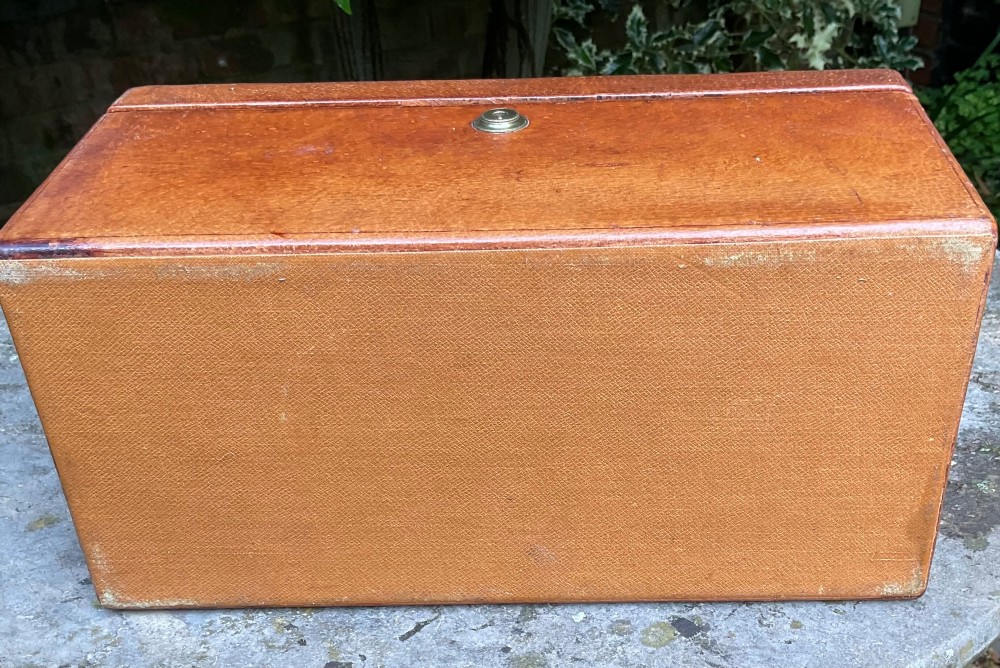 FINE ENGLISH LEATHER LETTER BOX c1875 View VI