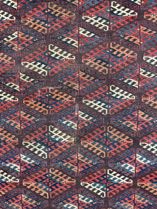 ANTIQUE YOMUT TURKOMAN RUG - ADDITIONAL PHOTO 1