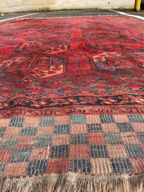 ANTIQUE AFGHAN ERSARI MAIN CARPET - ADDITIONAL PHOTO 4