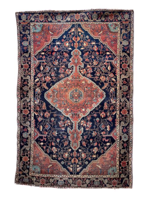 Antique Persian Jozan Rug Circa 1900