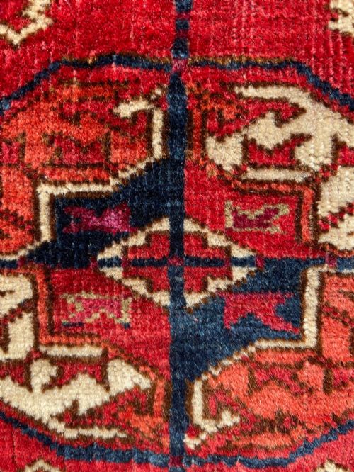 ANTIQUE TEKKE TURKOMAN DOWRY RUG WITH SILK HIGHLIGHTS - ADDITIONAL PHOTO 12