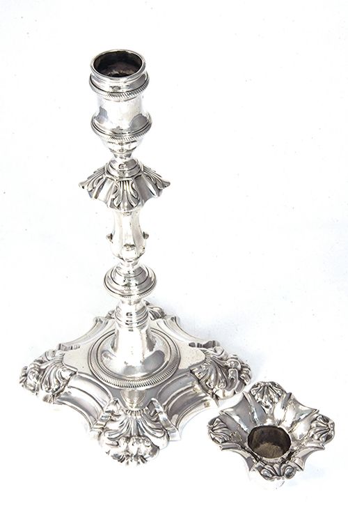 fig 4. Pair of Silver Candlesticks - George II – John Café 1754