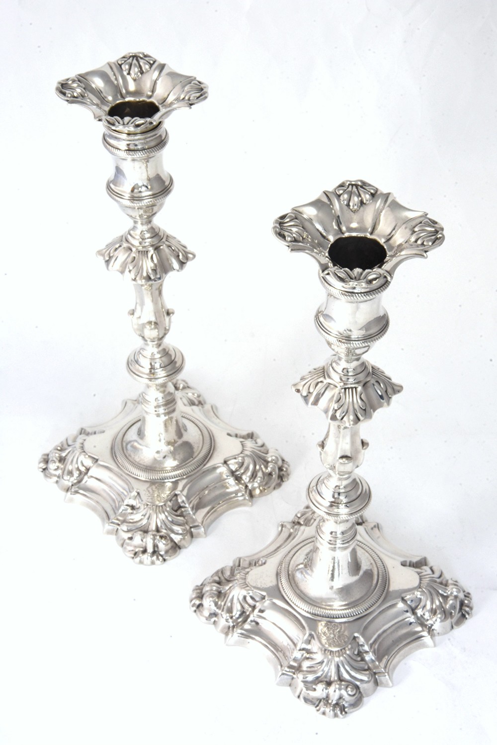 Pair of Silver Candlesticks - George II – John Café 1754