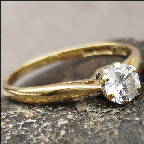 18ct Gold 0.33ct Diamond Solitaire Size M1:2