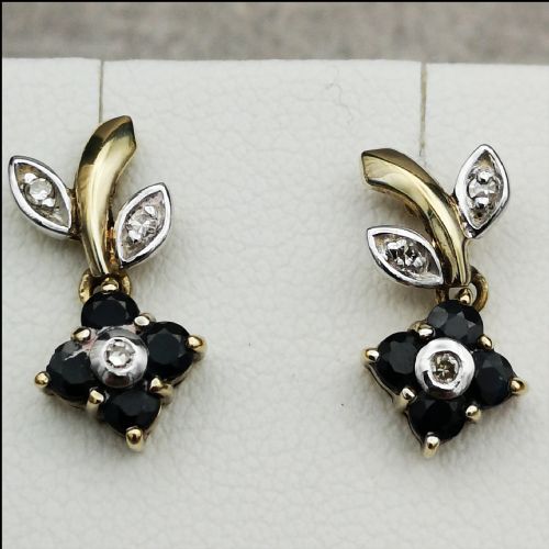 9ct Gold Sapphire and Diamond Earrings