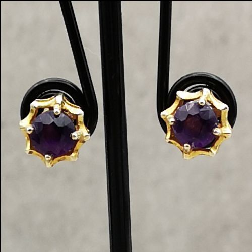 9ct Gold and Amethyst Earrings