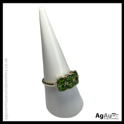 fig 1. 10ct Gold Russian Diopside & Diamond Ring