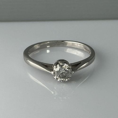 fig 1. 18ct White Gold Diamond Solitaire (0.40ct) Ring