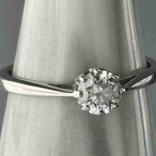 18ct White Gold Diamond Solitaire (0.40ct) Ring
