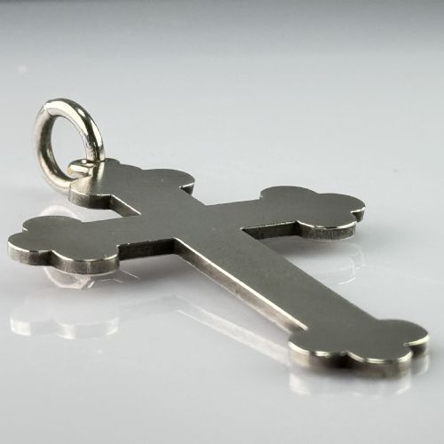 ANTIQUE HENRY COOK SILVER CRUCIFIX C1891 PENDANT - ADDITIONAL PHOTO 1