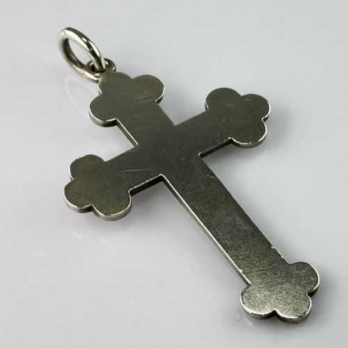 ANTIQUE HENRY COOK SILVER CRUCIFIX C1891 PENDANT - ADDITIONAL PHOTO 3