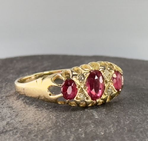 18ct Gold George V Ruby and Diamond Ring