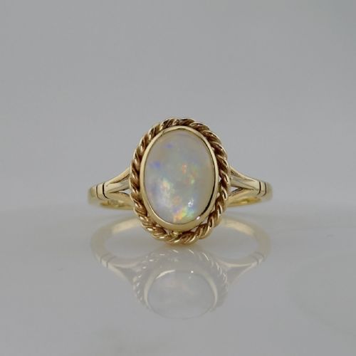 9ct Gold Opal Solitaire Ring