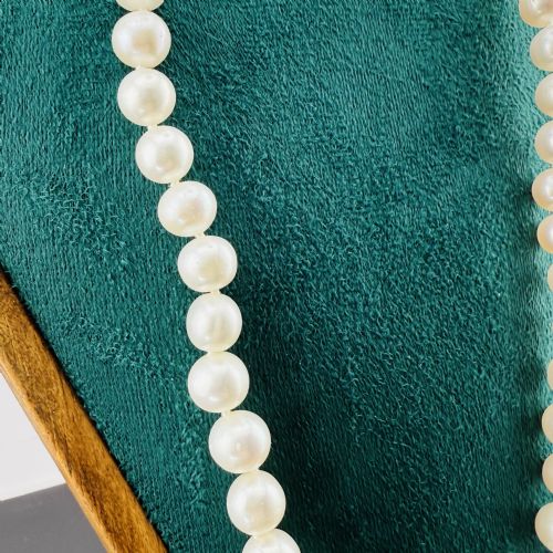 14CT GOLD CLASPED CULTURED PEARL LONG NECKLACE - ADDITIONAL PHOTO 2