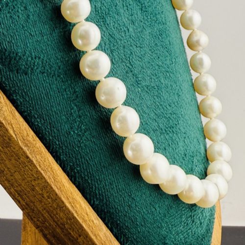 14CT GOLD CLASPED CULTURED PEARL LONG NECKLACE - ADDITIONAL PHOTO 3