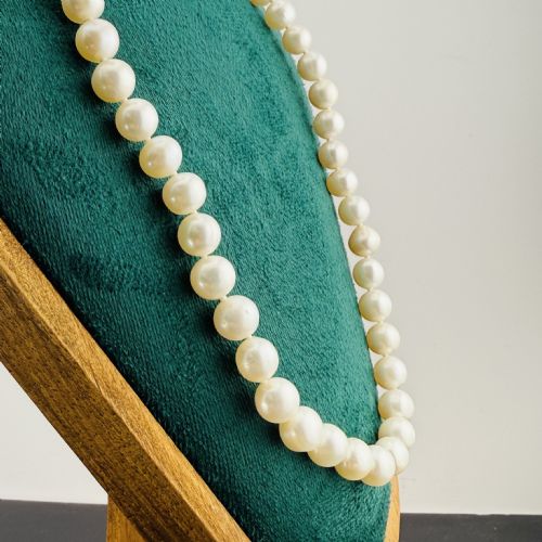 14CT GOLD CLASPED CULTURED PEARL LONG NECKLACE - ADDITIONAL PHOTO 4