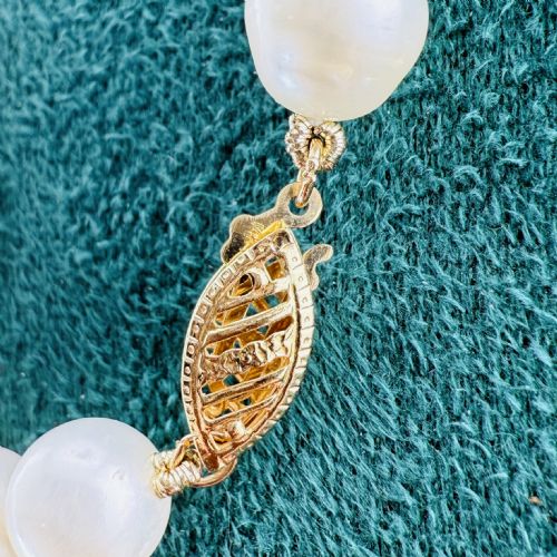 14CT GOLD CLASPED CULTURED PEARL LONG NECKLACE - ADDITIONAL PHOTO 6