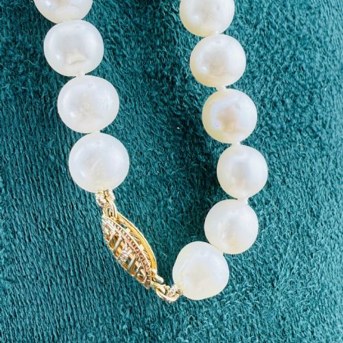 14CT GOLD CLASPED CULTURED PEARL LONG NECKLACE - ADDITIONAL PHOTO 7