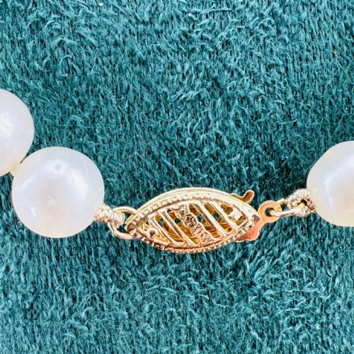 14CT GOLD CLASPED CULTURED PEARL LONG NECKLACE - ADDITIONAL PHOTO 8