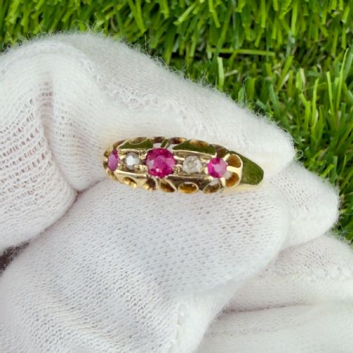 fig 1. 18ct Gold Edwardian Ruby and Diamond Ring, Chester C.1900