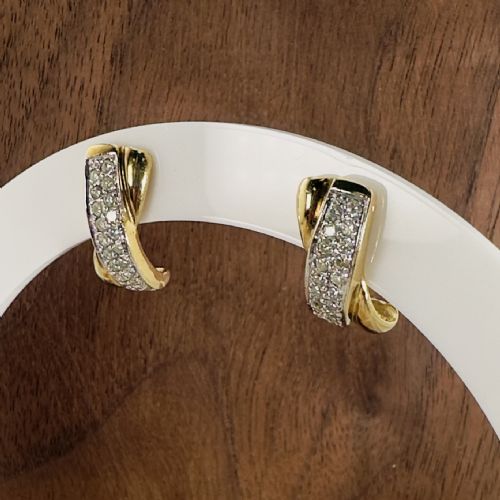fig 1. 9ct Gold Diamond (0.76ct) Cluster Stud Earrings