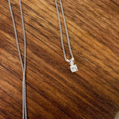 9CT WHITE GOLD DIAMOND 010CT SOLITAIRE PENDANT NECKLACE - ADDITIONAL PHOTO 6