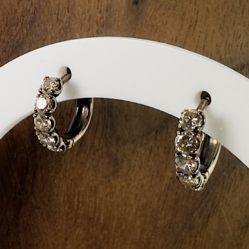 fig 1. 18ct Chocolate Gold with Fancy Champagne Diamond (1.00ct) Hoop Earrings