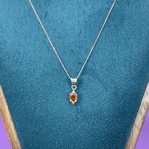9CT GOLD FIRE OPAL AND DIAMOND THREE STONE PENDANT NECKLACE - ADDITIONAL PHOTO 3
