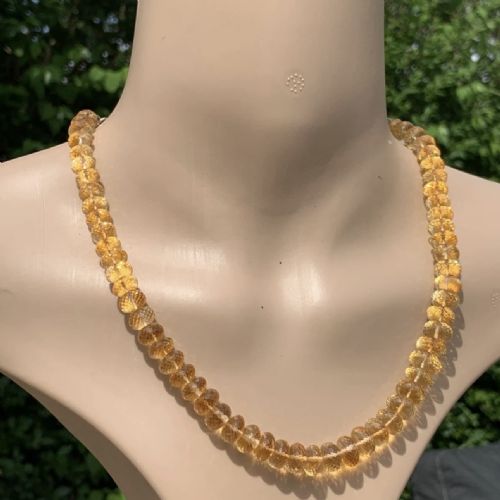 SILVER CLASPED FACETED CITRINE 32500CT NECKLACE C1950'S - ADDITIONAL PHOTO 4