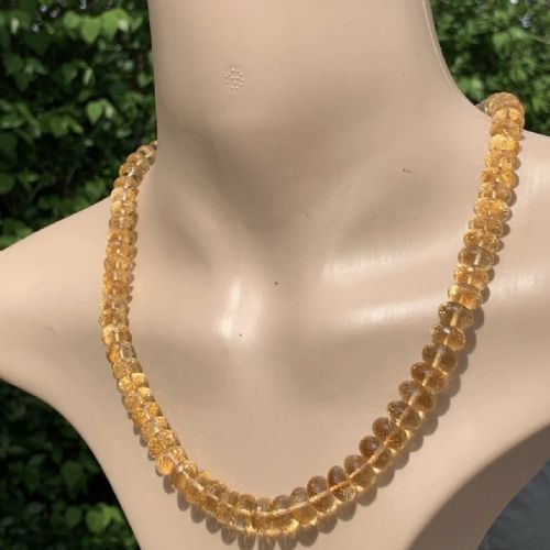 SILVER CLASPED FACETED CITRINE 32500CT NECKLACE C1950'S - ADDITIONAL PHOTO 5
