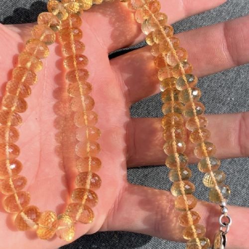 SILVER CLASPED FACETED CITRINE 32500CT NECKLACE C1950'S - ADDITIONAL PHOTO 6