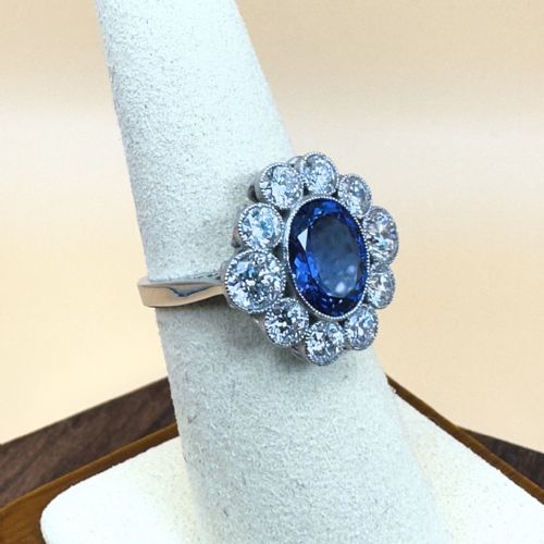 PLATINUM TANZANITE 300CT AND DIAMOND 226CT CLUSTER RING 75G - ADDITIONAL PHOTO 8